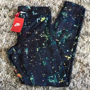 Nike Midnight City-lights Yoga Pants - Medium NWT